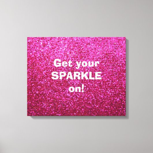 Faux Hot Pink Glitter Canvas Afdruk (Voorkant)
