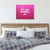 Faux Hot Pink Glitter Canvas Afdruk (Insitu (Slaapkamer))