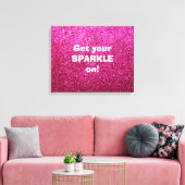 Faux Hot Pink Glitter Canvas Afdruk (Insitu (Woonkamer))