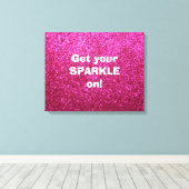 Faux Hot Pink Glitter Canvas Afdruk (Insitu (Houten vloer))