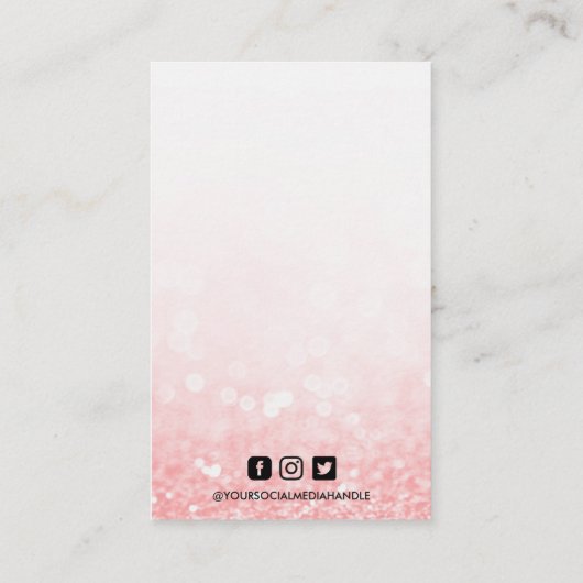 Faux Hot Pink Glitter Earling-beeldscherm Visitekaartje (Achterkant)