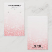 Faux Hot Pink Glitter Earling-beeldscherm Visitekaartje (Voorkant / Achterkant)