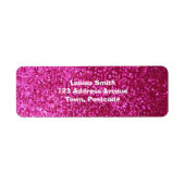 Faux Hot Pink Glitter Etiket (Voorkant)