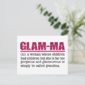 Faux Hot Pink Glitter Glam-Ma Briefkaart (Staand voorkant)