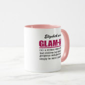 Faux Hot Pink Glitter Glam-Ma Mok (Voorkant rechts)