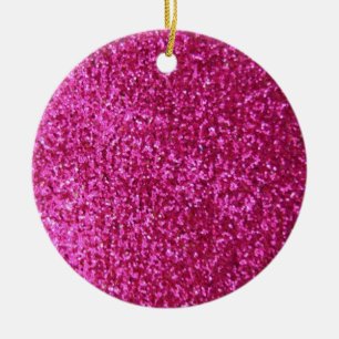 Faux Hot Pink Glitter Keramisch Ornament