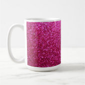 Faux Hot Pink Glitter Koffiemok (Links)
