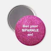 Faux Hot Pink Glitter Magneet (Voorkant / Achterkant)