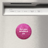 Faux Hot Pink Glitter Magneet (Insitu (Vaatwasser))
