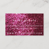 Faux Hot Pink Glitter Modern Visitekaartje (Achterkant)