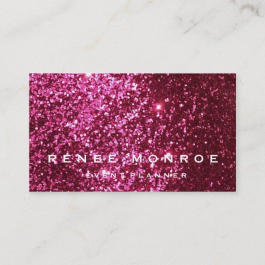 Faux Hot Pink Glitter Modern Visitekaartje (Voorkant)