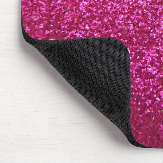 Faux Hot Pink Glitter Muismat (Hoek)