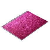 Faux Hot Pink Glitter Notitieboek (Linkerzijde)