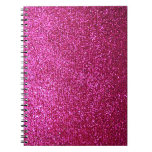 Faux Hot Pink Glitter Notitieboek