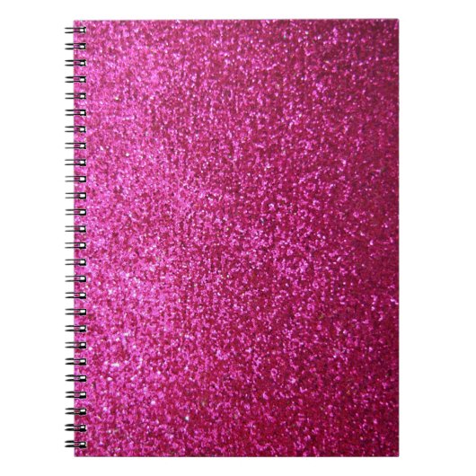 Faux Hot Pink Glitter Notitieboek (Voorkant)