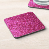Faux Hot Pink Glitter Onderzetter (Linkerzijde)