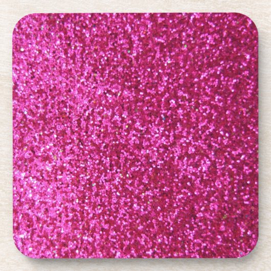 Faux Hot Pink Glitter Onderzetter (Voorkant)