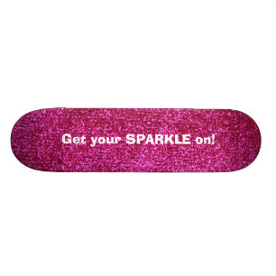 Faux Hot Pink Glitter Persoonlijk Skateboard
