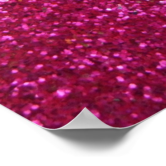 Faux Hot Pink Glitter Poster (Hoek)