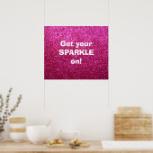 Faux Hot Pink Glitter Poster (Keuken)