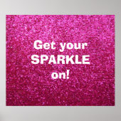 Faux Hot Pink Glitter Poster (Voorkant)