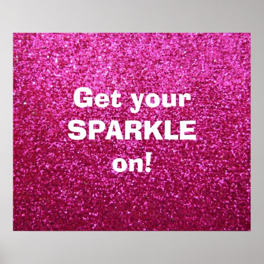Faux Hot Pink Glitter Poster (Voorkant)