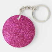 Faux Hot Pink Glitter Sleutelhanger (Achterkant)