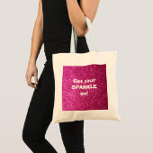 Faux Hot Pink Glitter Tote Bag (Voorkant (product))