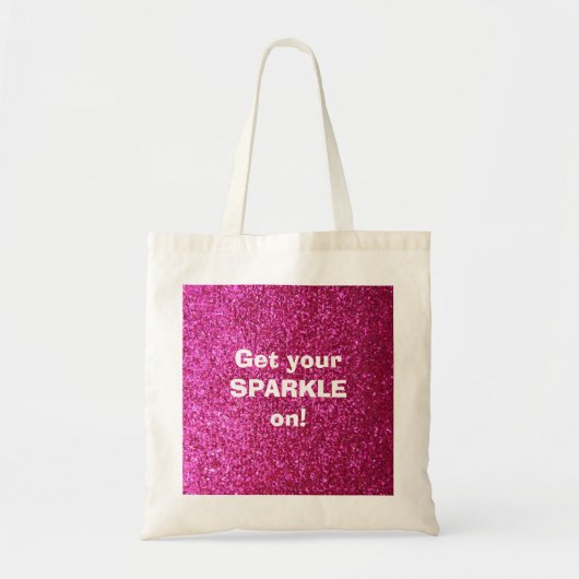 Faux Hot Pink Glitter Tote Bag (Voorkant)
