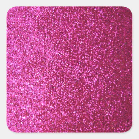 Faux Hot Pink Glitter Vierkante Sticker (Voorkant)