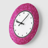 Faux Hot Pink Glitter-wandklok Grote Klok (Hoek)