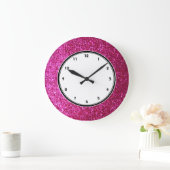 Faux Hot Pink Glitter-wandklok Grote Klok (Huis)