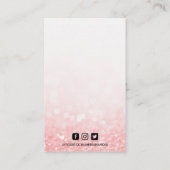 Faux Hot Pink Ketting Glitter-beeldscherm Visitekaartje (Achterkant)