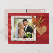 FAUX-hout, bladeren, hart Dank je Kaart (Voorkant / Achterkant)