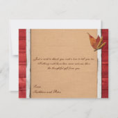 FAUX-hout, -bladeren, -hart, -tarwe FOTO Bedankkaart (Achterkant)