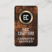 Faux hout bord gouden lijst visitekaartje (Voorkant)