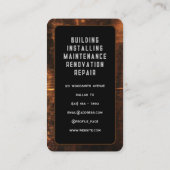 Faux hout bord gouden lijst visitekaartje (Achterkant)