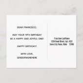 Faux hout, Faux goud 19e verjaardag & aangepaste n Briefkaart (Achterkant)