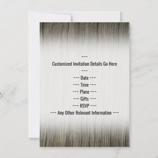 Faux hout, Faux goud 3e verjaardag viering Kaart (Achterkant)