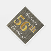 Faux hout, Faux goud 56e verjaardag + aangepaste n Servet (Hoek)