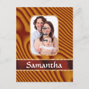 Faux hout foto sjabloon briefkaart