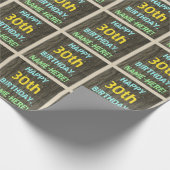 Faux hout, geschilderde tekst look, 30e verjaardag cadeaupapier (Hoek)