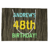 Faux hout, geschilderde tekst look, 48ste verjaard groot cadeauzakje (Achterkant)