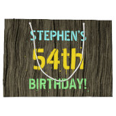 Faux hout, geschilderde tekst look, 54e verjaardag groot cadeauzakje (Achterkant)