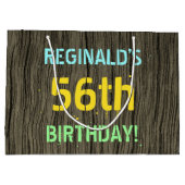 Faux hout, geschilderde tekst look, 56e verjaardag groot cadeauzakje (Achterkant)
