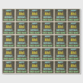 Faux hout, geschilderde tekst look, 81ste verjaard cadeaupapier (Vlak)