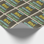 Faux hout, geschilderde tekst look, 81ste verjaard cadeaupapier (Hoek)