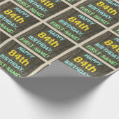 Faux hout, geschilderde tekst look, 84e verjaardag cadeaupapier (Hoek)