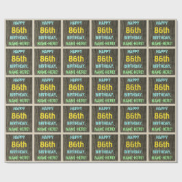 Faux hout, geschilderde tekst look, 86e verjaardag cadeaupapier