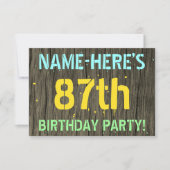 Faux hout, geschilderde tekst look, 87e verjaardag kaart (Voorkant)